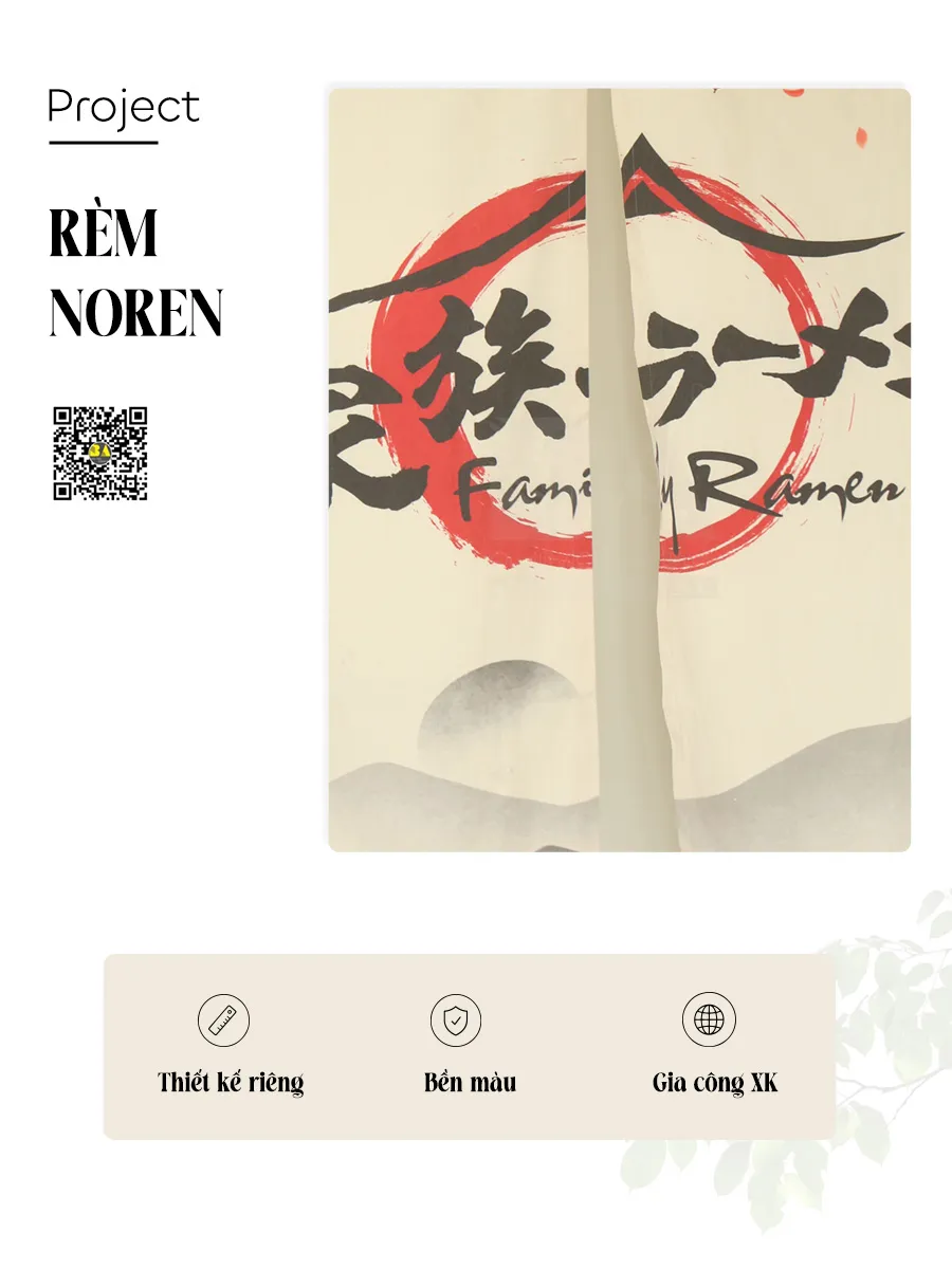 Rèm Noren In Logo Ramen – Rèm Cửa Tiệm Mì Nhật Quảng Bá Thương Hiệu