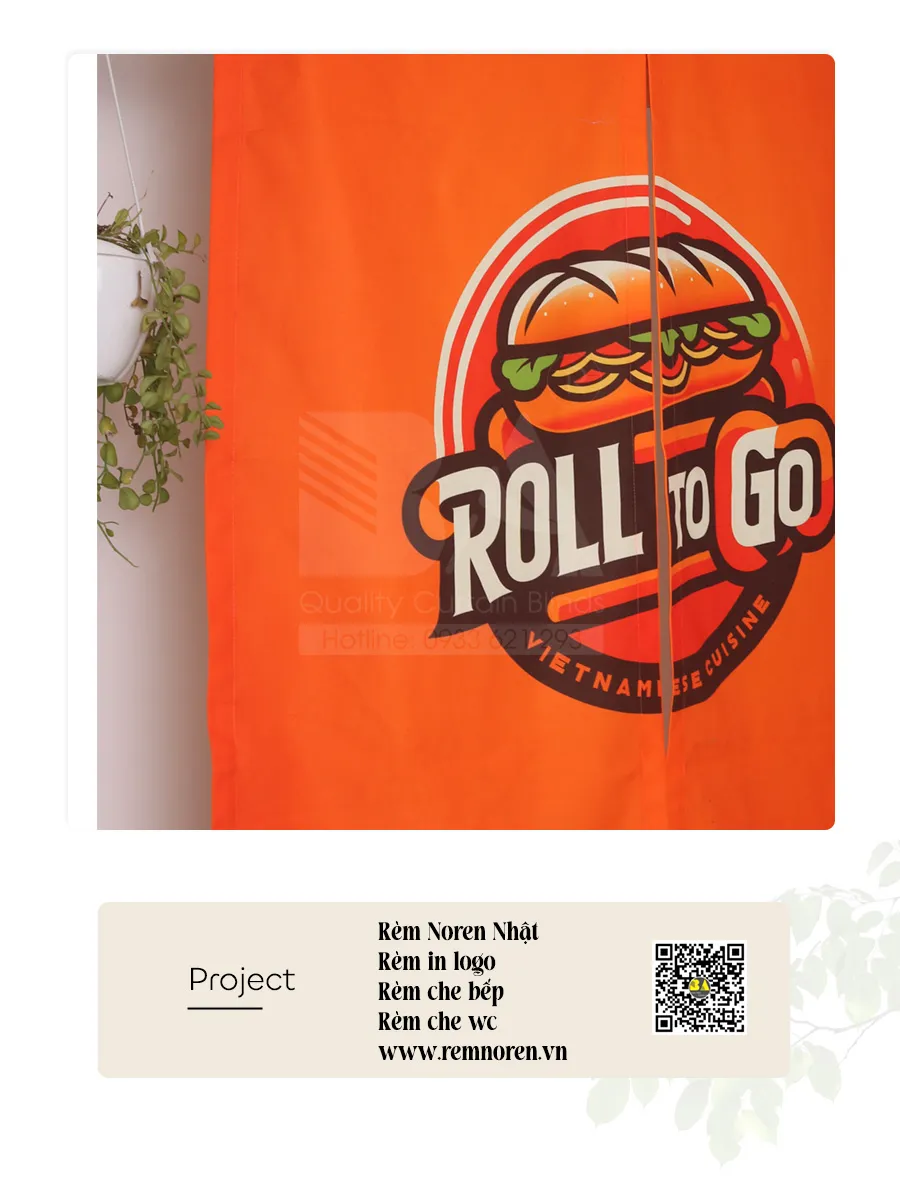 Rèm Noren In Logo Tiệm Bánh Mì Roll To Go | Rèm Bình An-4