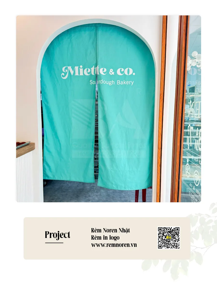 Rèm Noren In Logo Tiệm Bánh Miette & Co. | Rèm Bình An-4
