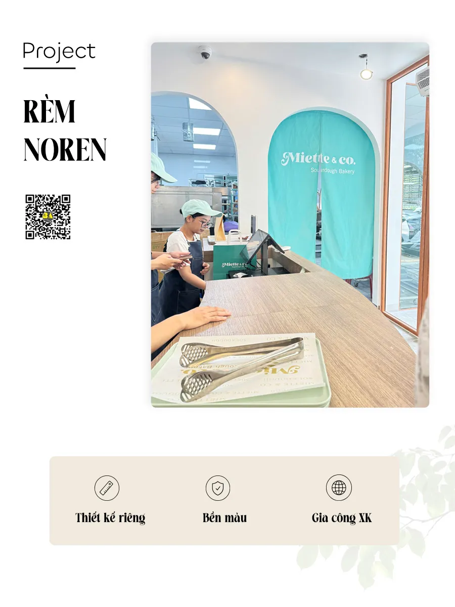 Rèm Noren In Logo Tiệm Bánh Miette & Co.