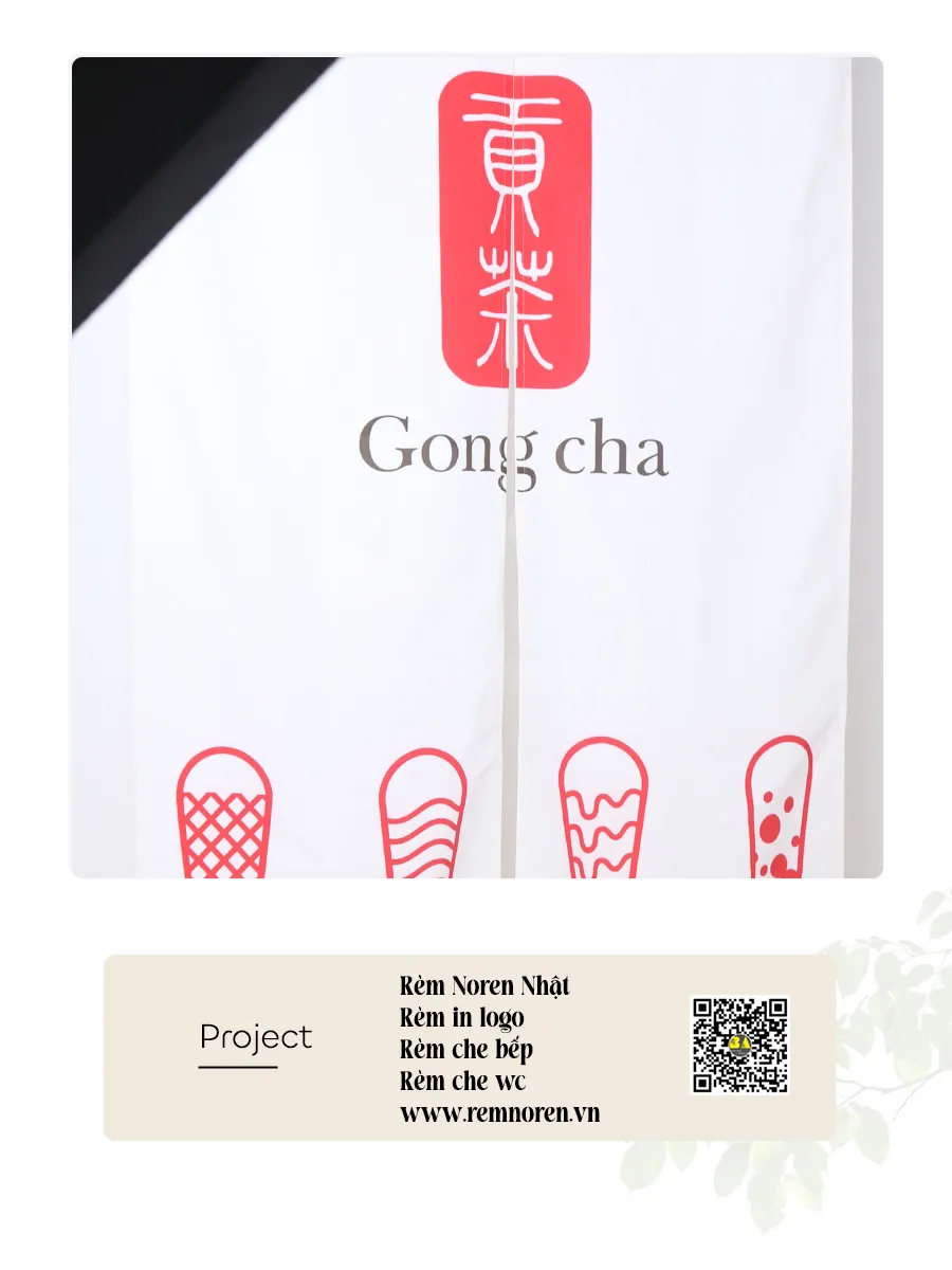 Rèm Noren In Logo Trà Sữa Gong Cha | Rèm Bình An-5