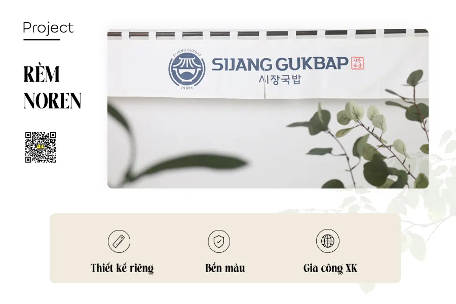 Rèm Noren In Logo Nhà Hàng Hàn Quốc Theo Yêu Cầu | RÈM BÌNH AN-6