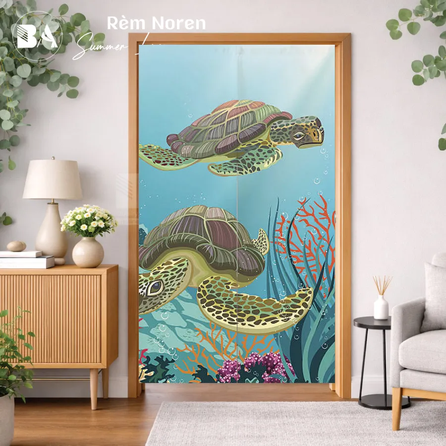 Rèm Noren In Hình Cảnh Biển Mùa Hè 2026 – Trang Trí Mát Mẻ, Nhẹ Nhàng-2