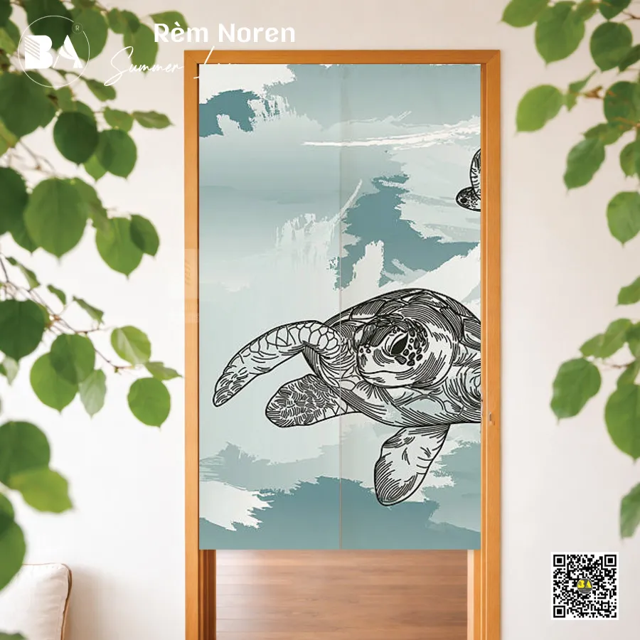 Rèm Noren In Hình Cảnh Biển Mùa Hè 2026 – Trang Trí Mát Mẻ, Nhẹ Nhàng