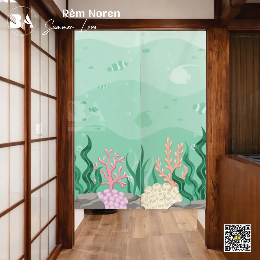 Rèm Noren In Hình Cảnh Biển Mùa Hè 2026 – Trang Trí Mát Mẻ, Nhẹ Nhàng-6