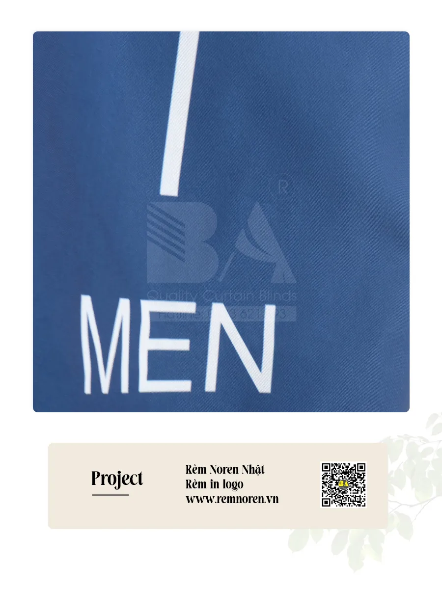 Rèm Noren Toilet Nam Màu Xanh Cobalt | Rèm Bình An-4