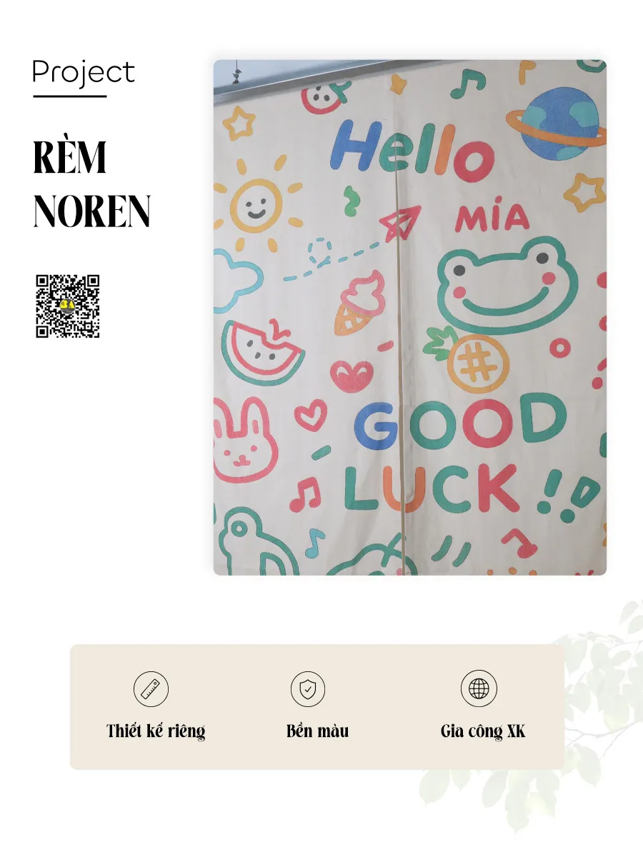 Rèm Noren Trẻ Em Cá Nhân Hóa In Tên Bé