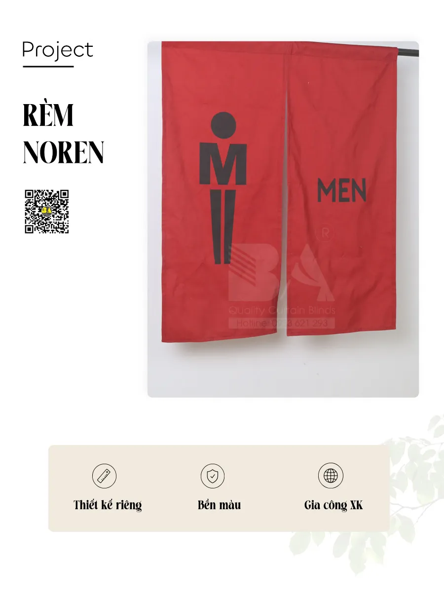 Rèm Noren WC Nam Nữ In Theo Yêu Cầu Cho Cửa Nhà Vệ Sinh