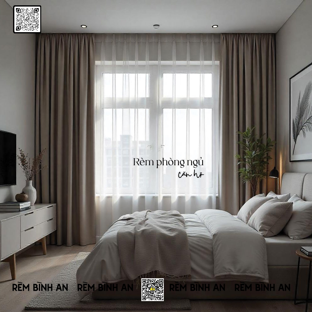 Rèm Phòng Ngủ Chung Cư – Cản Sáng, Cách Nhiệt, Lắp Đẹp Chuẩn