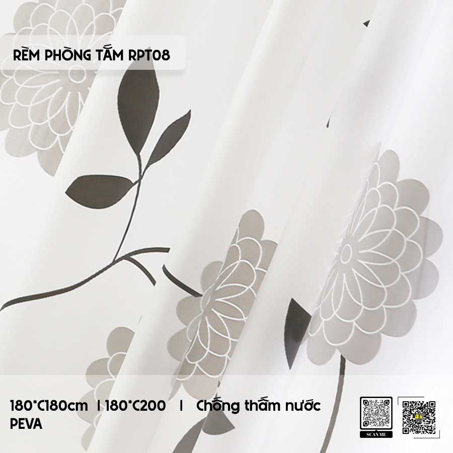 Rèm Phòng Tắm Hoa Nhí Hàn Quốc RPT08
