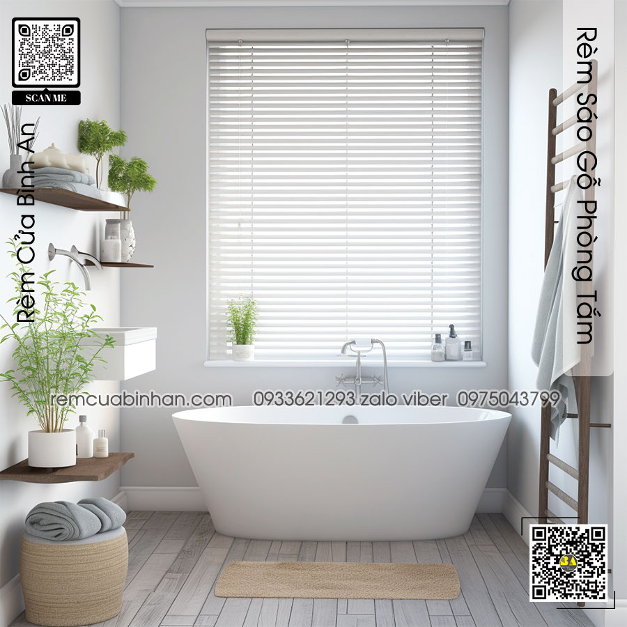 Rèm Phòng Tắm - Màn Sáo Gỗ WC Bathroom - Rèm Cửa Nhà Vệ Sinh Toilet