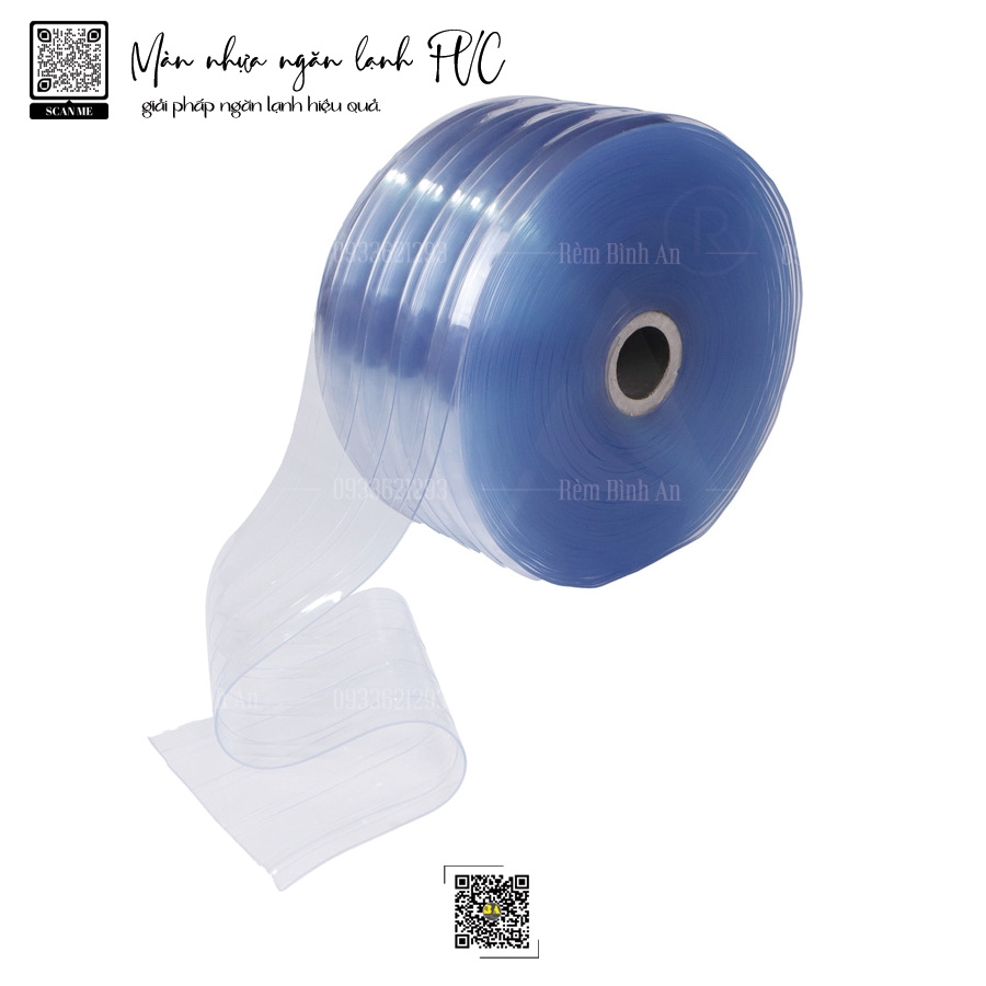 Rèm PVC xanh trong suốt ngăn lạnh xưởng