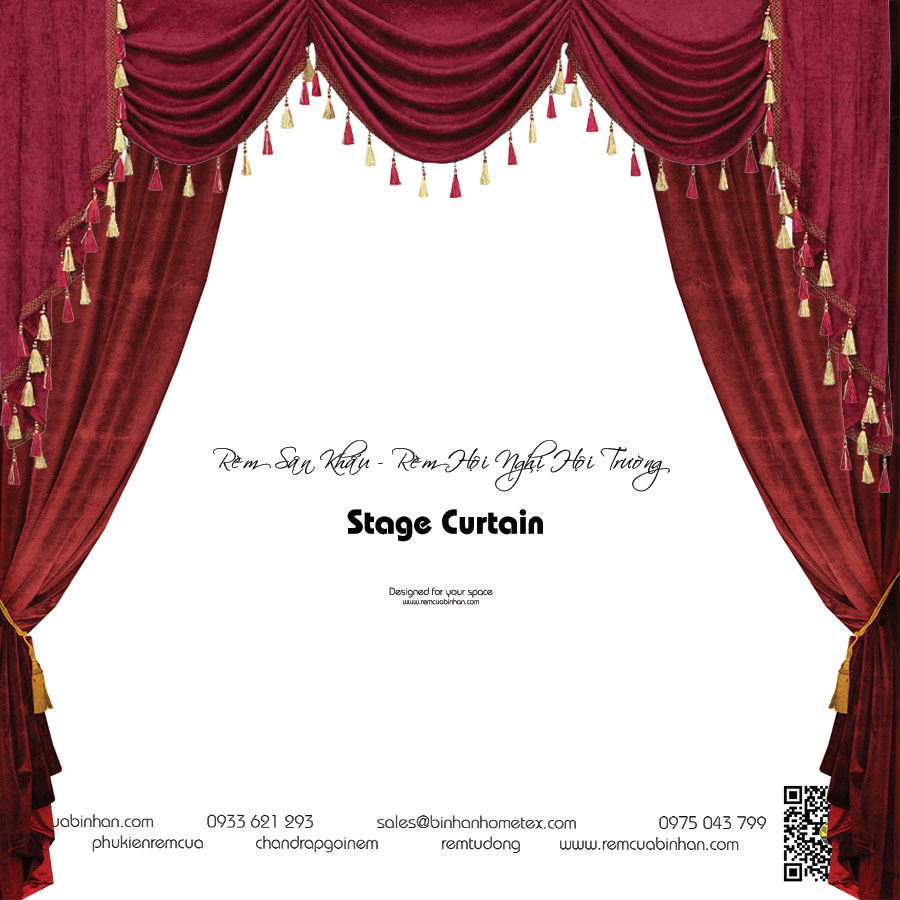 Rèm Sân Khấu Màn Rèm Hội Nghị Hội Trường Rèm Vải Nhung