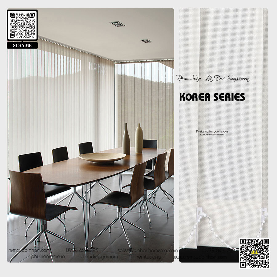 Rèm sáo dọc vải lưới chống nắng - Giá rẻ nhất thị trường