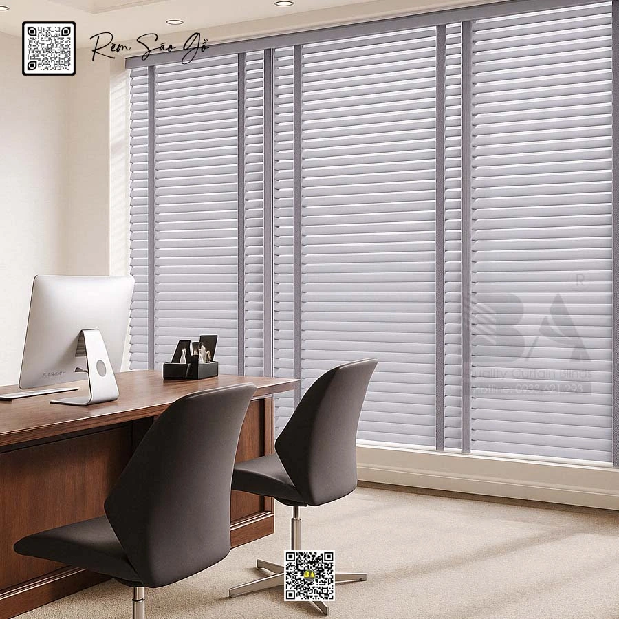 Rèm Sáo Gỗ Sơn Màu Pastel 46mm – Phong Cách Hiện Đại Cho Căn Hộ