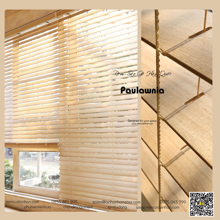 Rèm sáo gỗ Paulownia Hàn Quốc