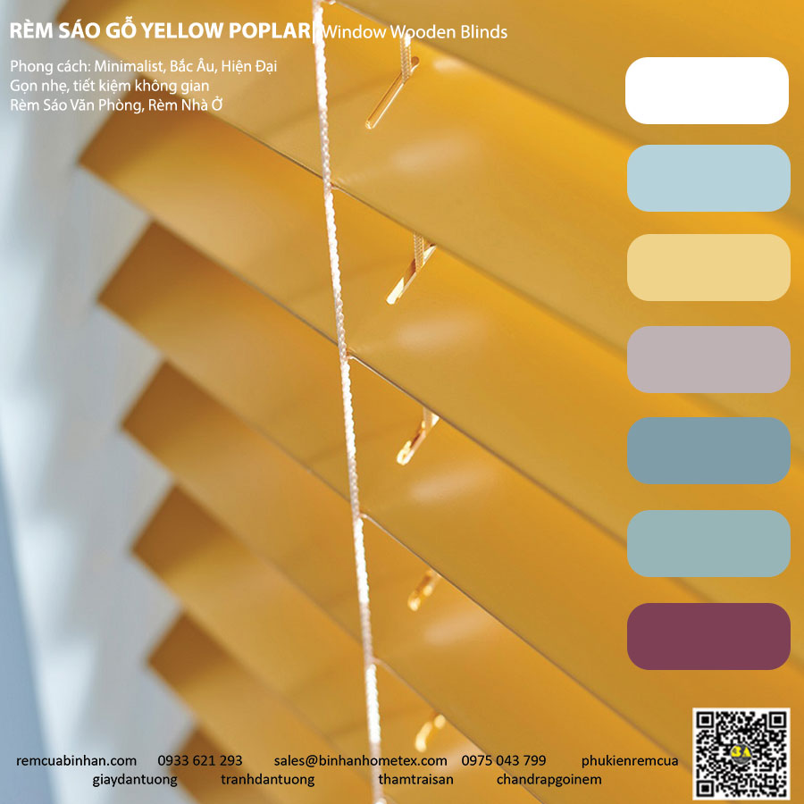 Rèm Sáo Gỗ Sơn Màu Đẹp – Đa Dạng Sắc Màu, Hợp Mọi Không Gian