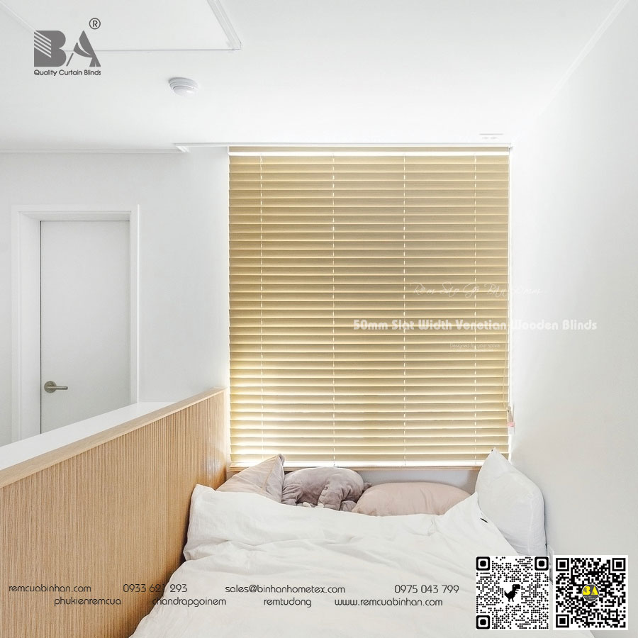Rèm sáo gỗ cửa sổ phòng ngủ | Giá rẻ, chất lượng - Tổng đại lý