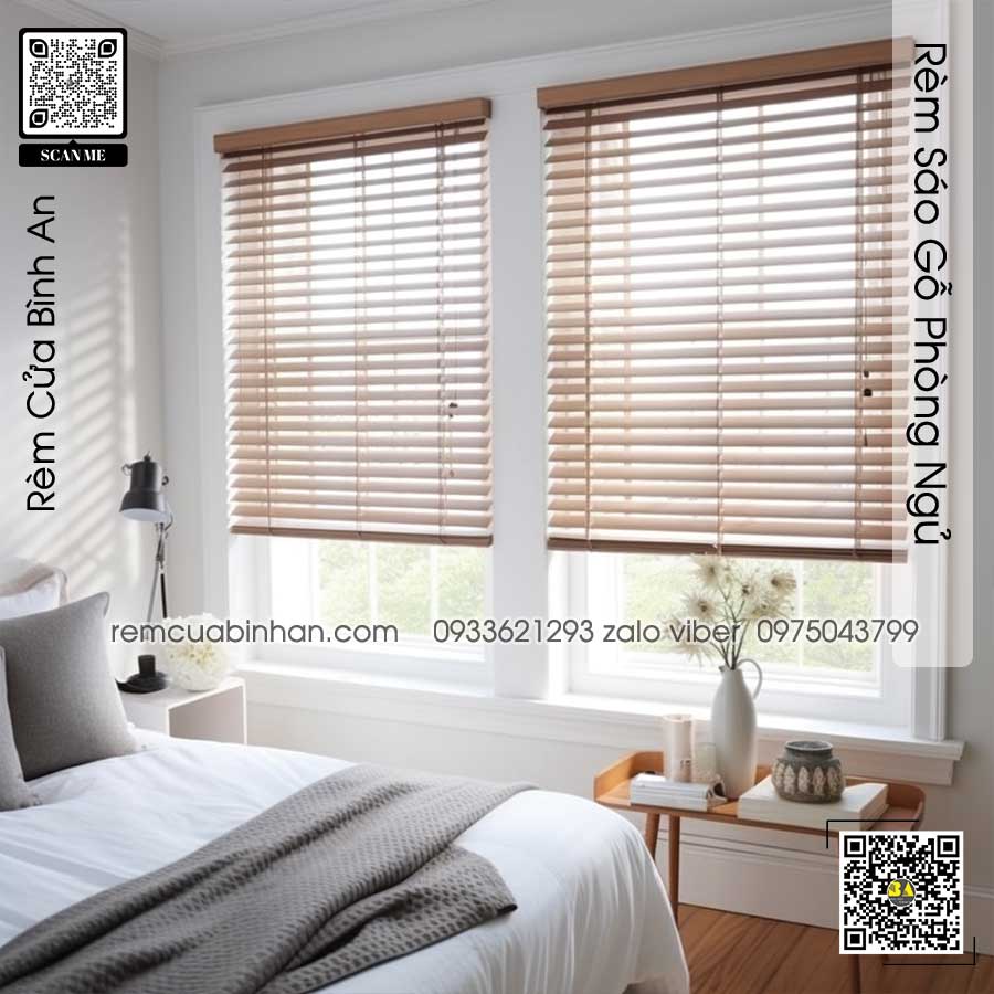 Rèm Sáo Gỗ Phòng Ngủ - Mành Rèm Phòng Ngủ Đẹp | Rèm Cửa Bình An