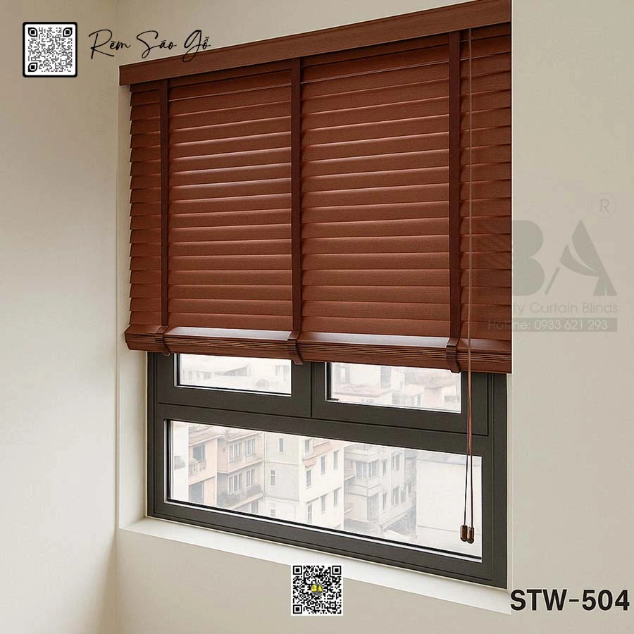 Rèm Sáo Gỗ 50mm Basic – Đơn Giản, Dễ Phối Nội Thất