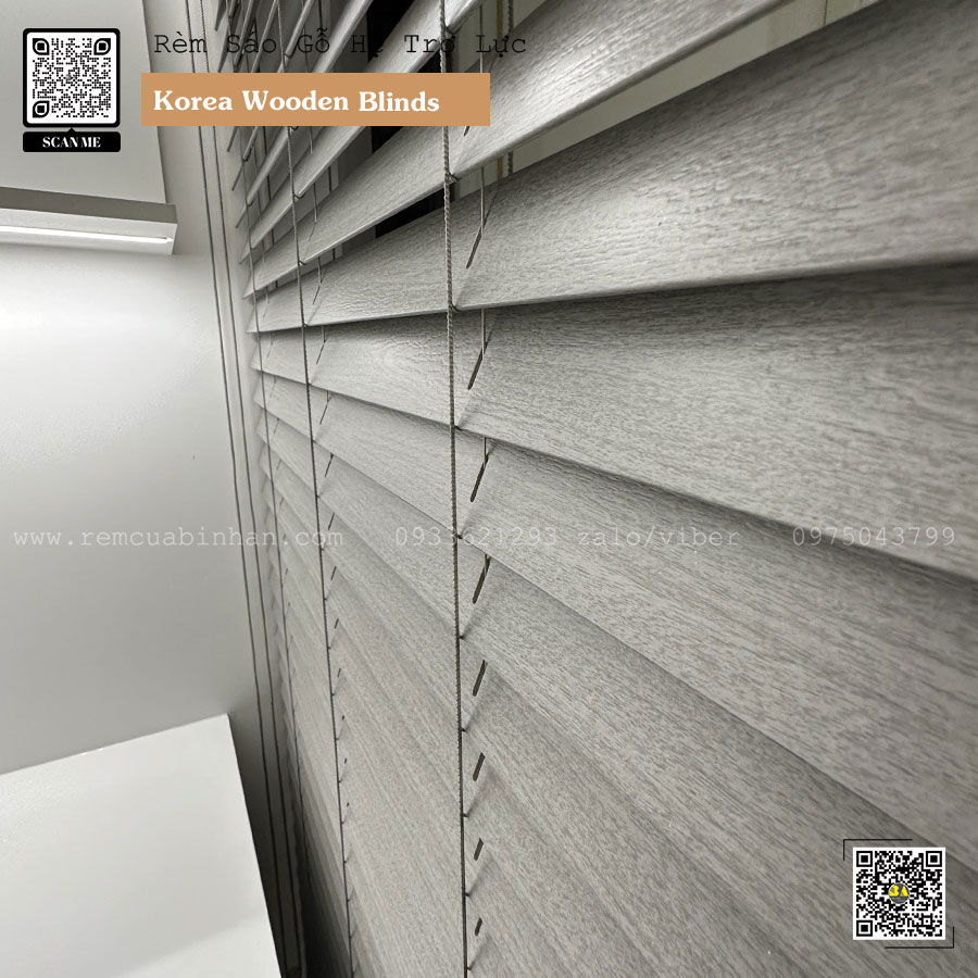 Rèm Sáo Gỗ Trợ Lực 1 Dây Màn Gỗ Hàn Quốc | Bình An