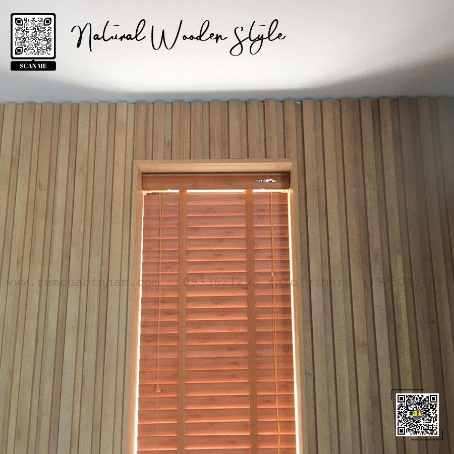 Rèm Sáo Gỗ Tự Nhiên Cao Cấp – Sang Trọng, Bền Đẹp Cho Cửa Sổ