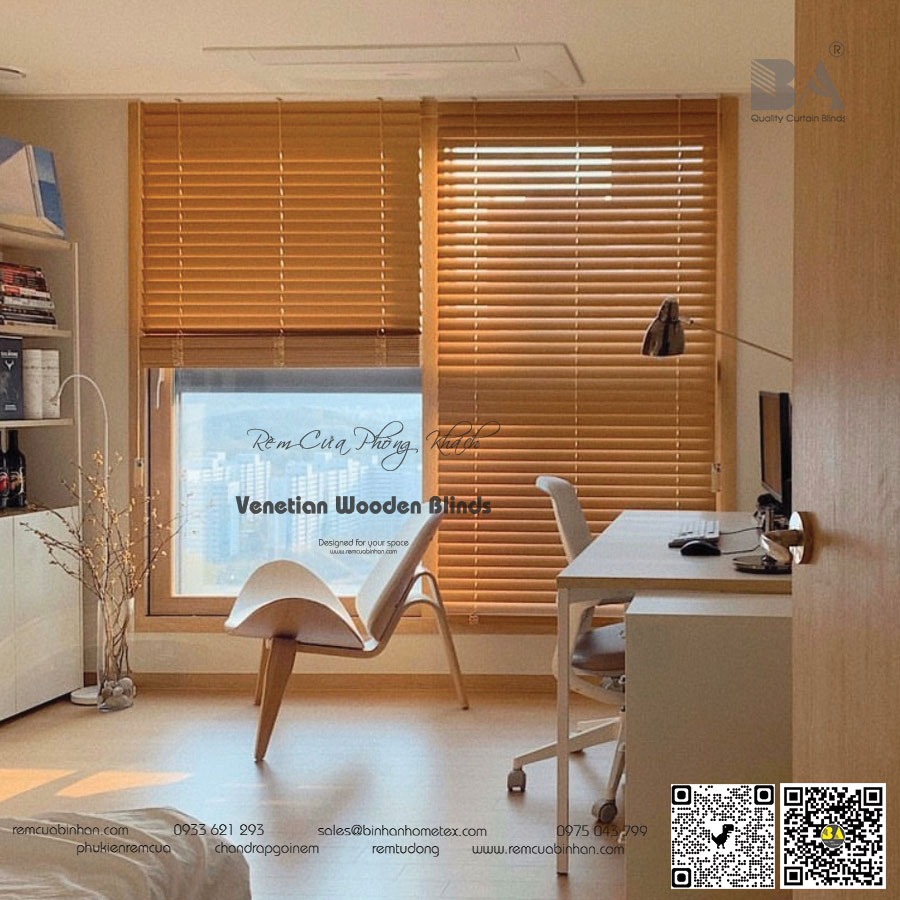 Rèm sáo gỗ văn phòng cao cấp | Không gian chuyên nghiệp