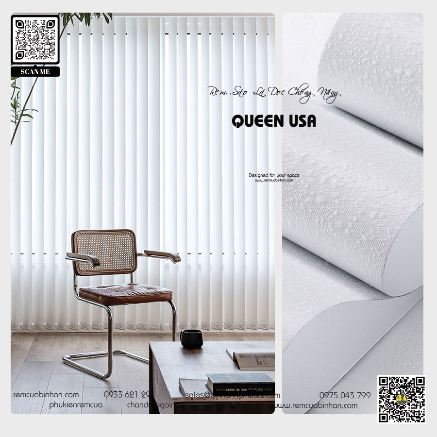 Rèm sáo dọc chống nắng giá rẻ | Rèm cửa Bình An QUEEN