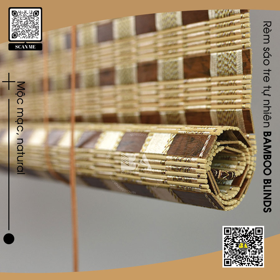 Rèm sáo tre tự nhiên nhập khẩu đa dạng màu