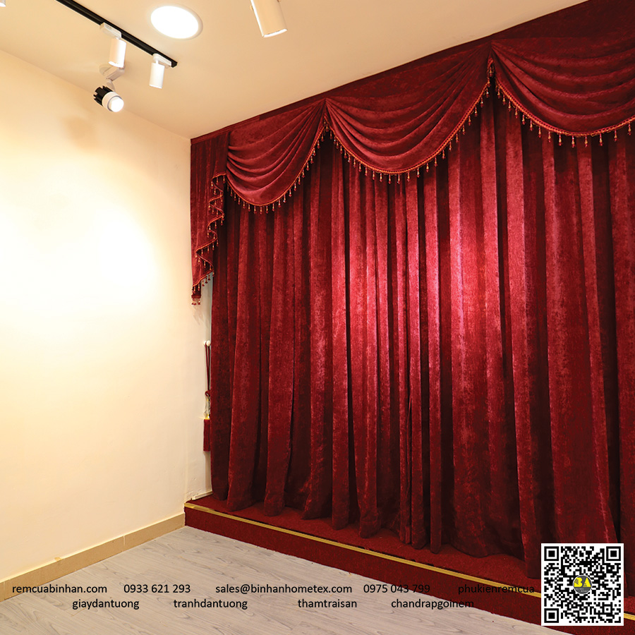 Rèm Sò Vải Nhung Cổ Điển Màn Villa Biệt Thự Phong Cách Cổ Điển, Tân Cổ Điểu EU09