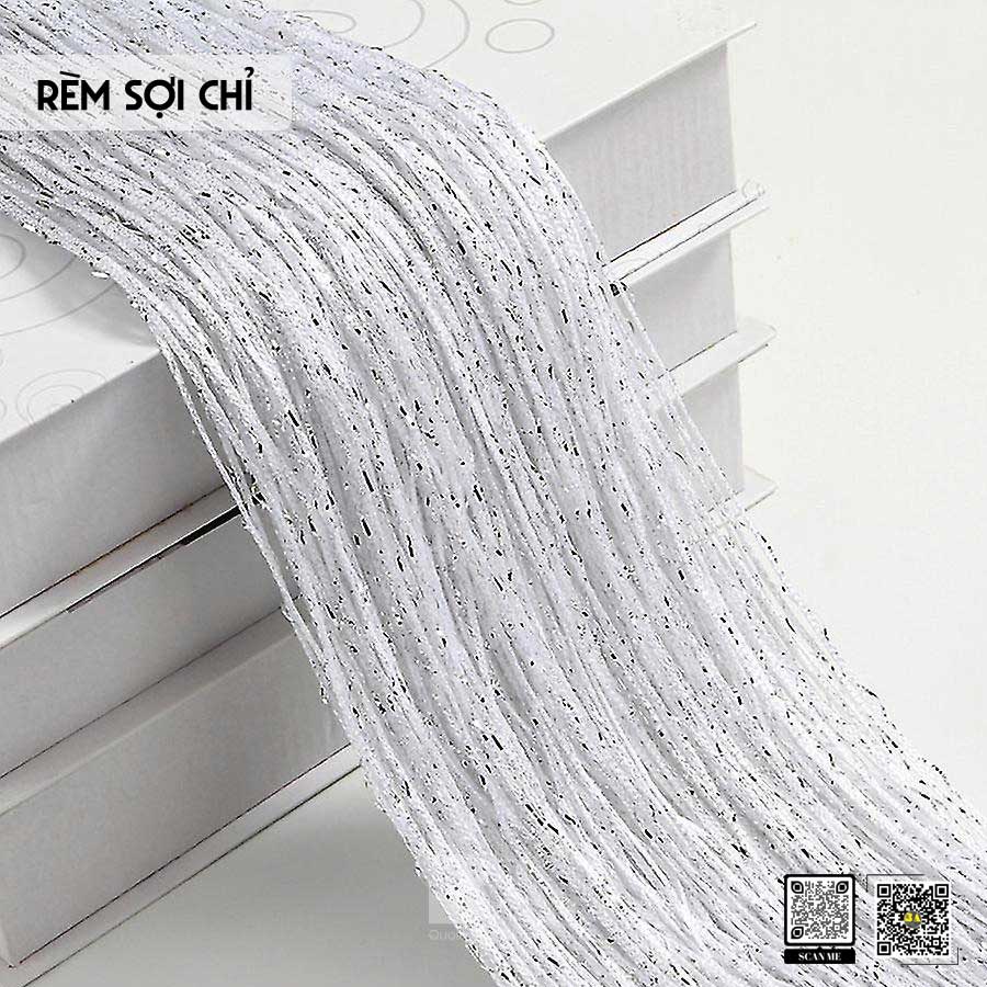 Rèm Sợi Chỉ Kim Tuyến Màu Trắng 3M*3M