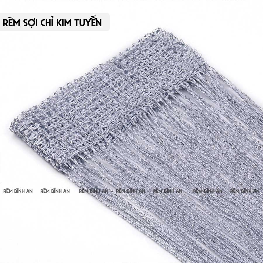 Rèm Sợi Chỉ Kim Tuyến Màu Xám KT 3M*3M RS02
