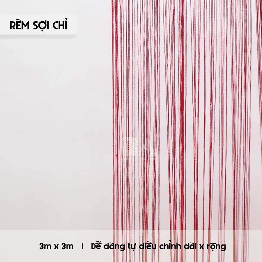 Rèm Sợi Chỉ Màu Đỏ Bọc Đô 3m x 3m