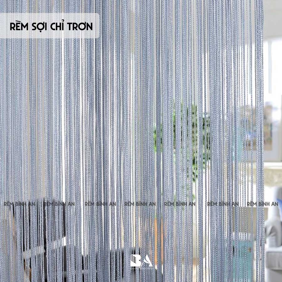 Rèm Sợi Chỉ Màu Xám Tối Giản RS01