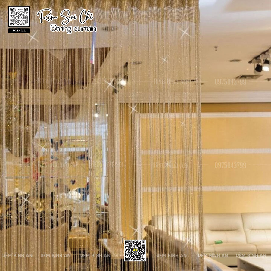 Rèm Sợi Chỉ Ngăn Giường Spa Thoáng Khí, Dễ Setup