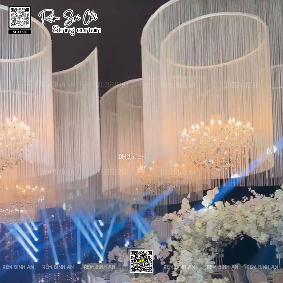 Rèm Sợi Chỉ Trang Trí Tiệc Cưới Tiết Kiệm Chi Phí