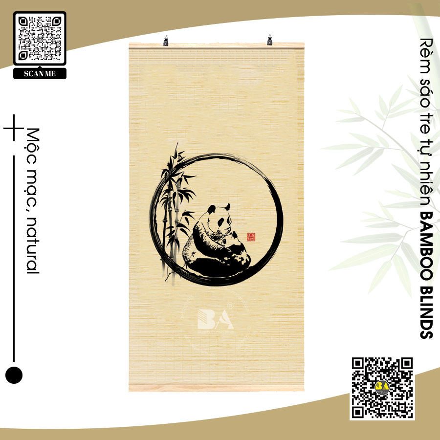 Rèm tre in tranh truyền thống Việt Nam - Phong cách mộc