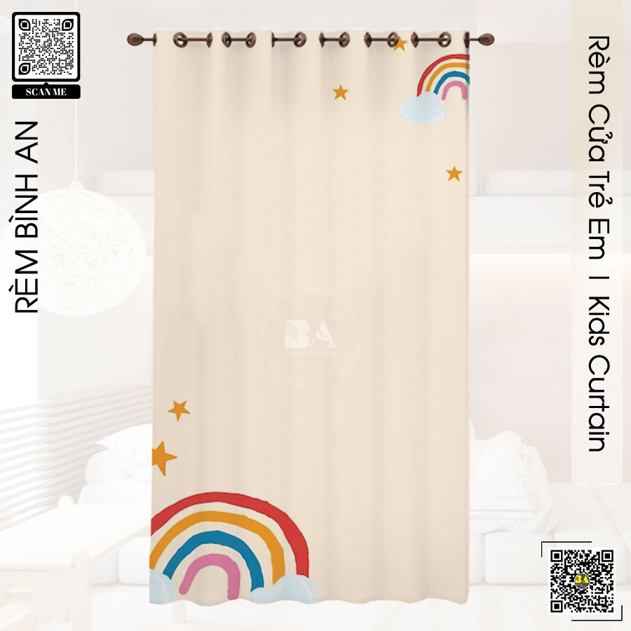 Rèm trường học - Màn cửa trường tiểu học đáng yêu