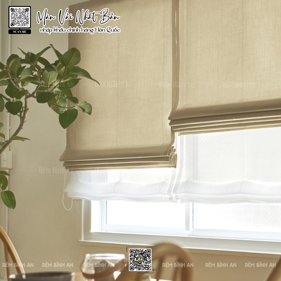 Rèm vải bố Nhật Bản - Rèm lấy sáng cho villa, penthouse