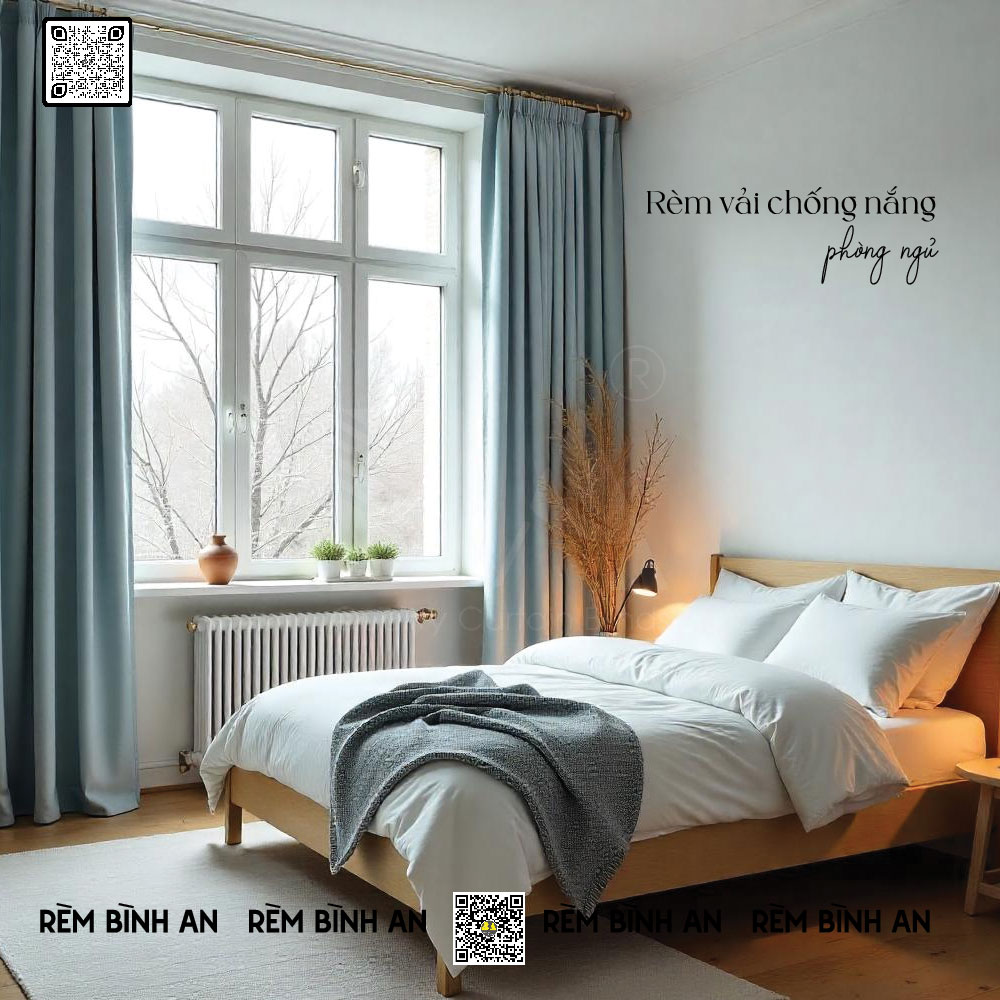 Rèm vải chống nắng phòng ngủ – Cản sáng, cách nhiệt, bảo vệ giấc ngủ