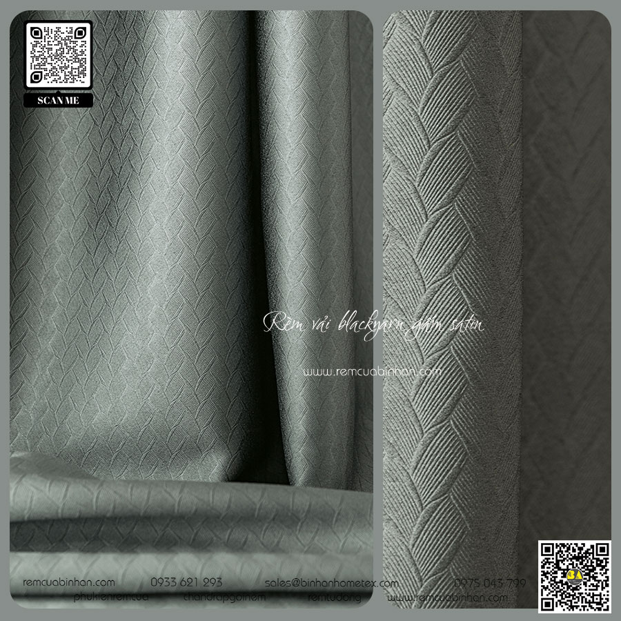 Rèm Vải Gấm Satin Hoa Văn Chìm Rèm Phòng Ngủ Màn Phòng Khách Đẹp COCO