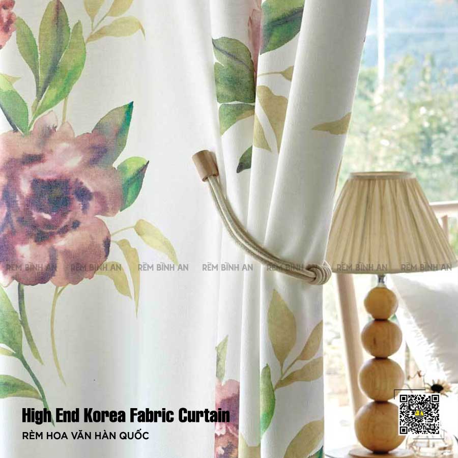 Rèm Vải Hàn Quốc Hoa Văn Vintage