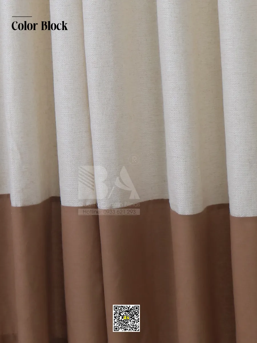 Rèm Vải Linen Mix Màu Color Block Hiện Đại | Rèm Bình An-2