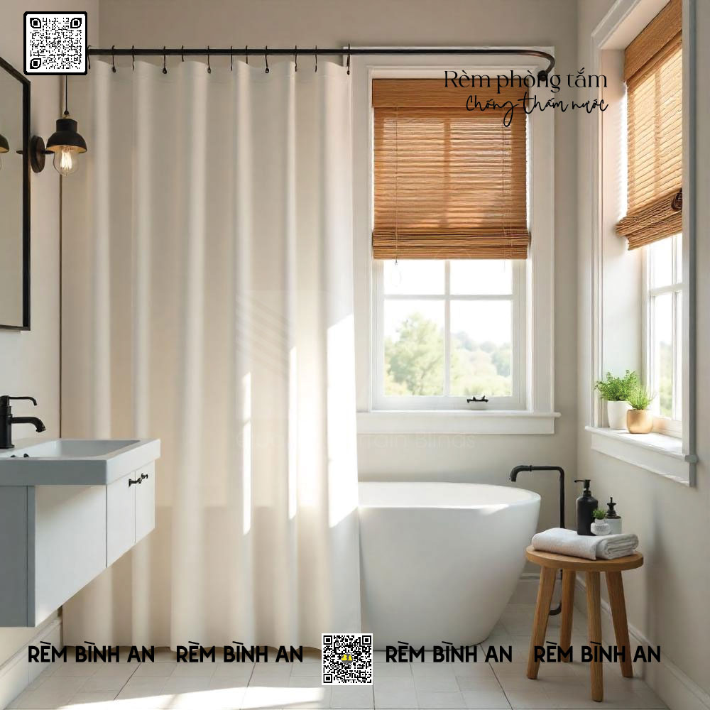 Rèm Vải Phòng Tắm Cao Cấp – Ngăn Nước Hiệu Quả, Sang Trọng & Bền Đẹp