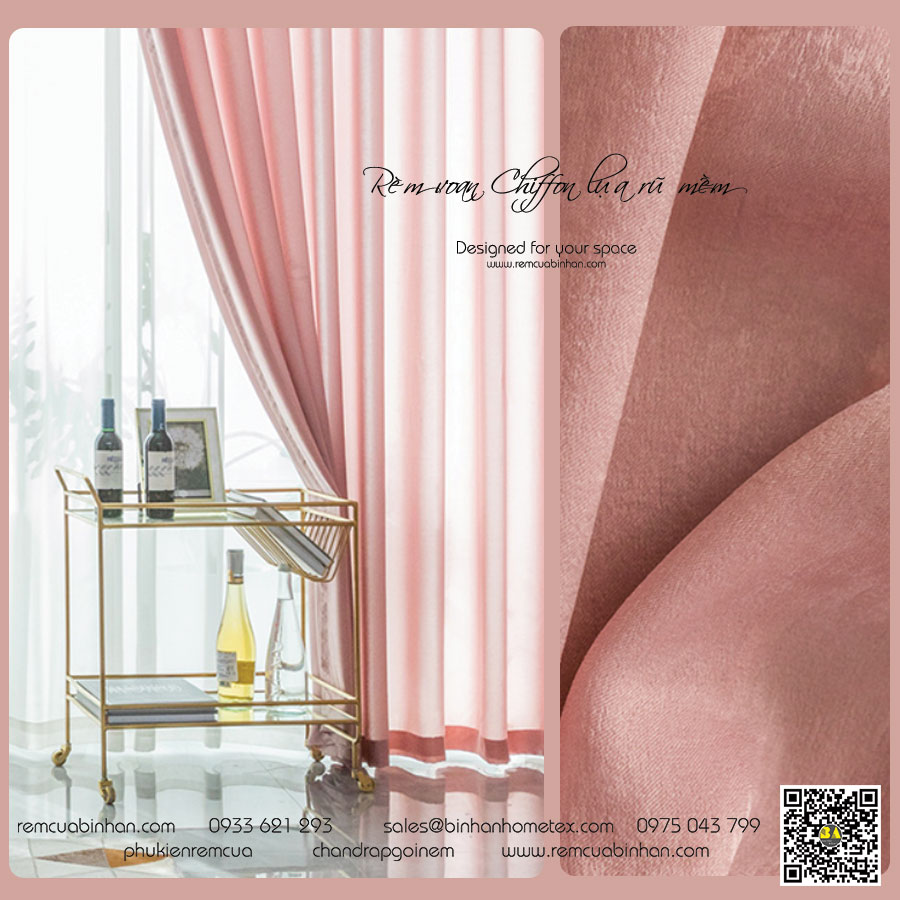 Rèm Voan Chiffon Lụa Hàng Dày Che Riêng Tư Kín Đáo Màn Voan Lụa CHIFFON
