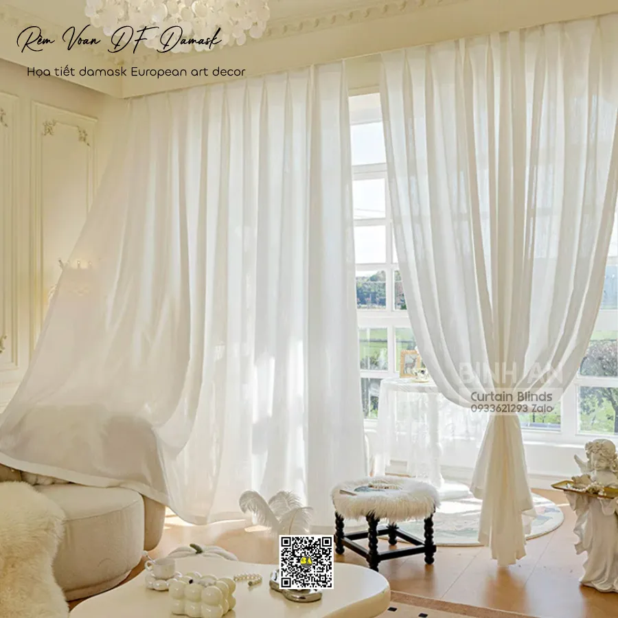 VCF05 Rèm Voan Damask Châu Âu Cao Cấp – Rèm Voan Chiffon Lụa | RÈM BÌNH AN-8