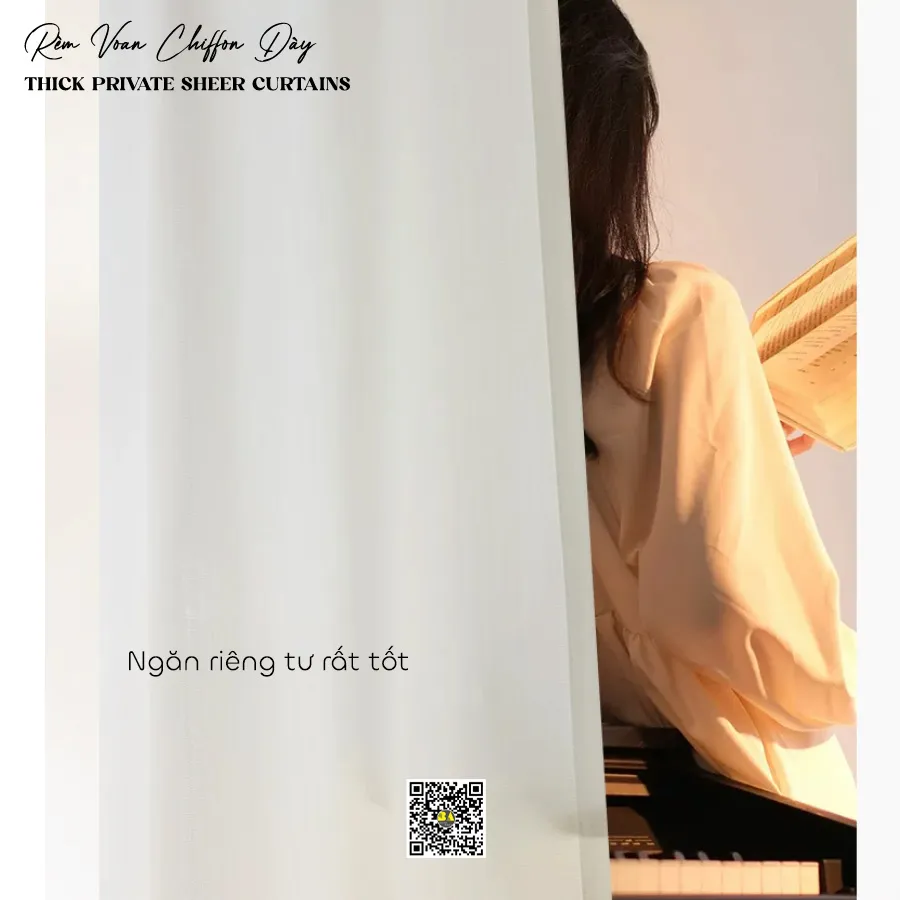 VCF01 Rèm Voan Chiffon Dày Cao Cấp – Rèm Voan Trắng Hiện Đại | RÈM BÌNH AN-3