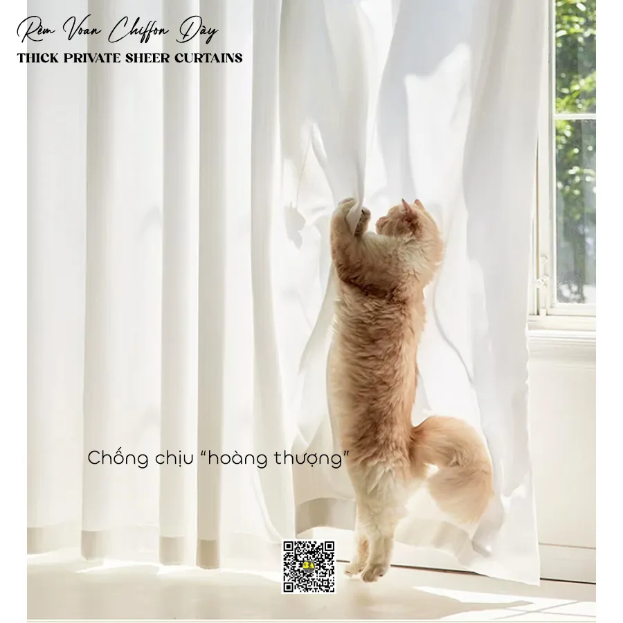 VCF01 Rèm Voan Chiffon Dày Cao Cấp – Rèm Voan Trắng Hiện Đại | RÈM BÌNH AN-4