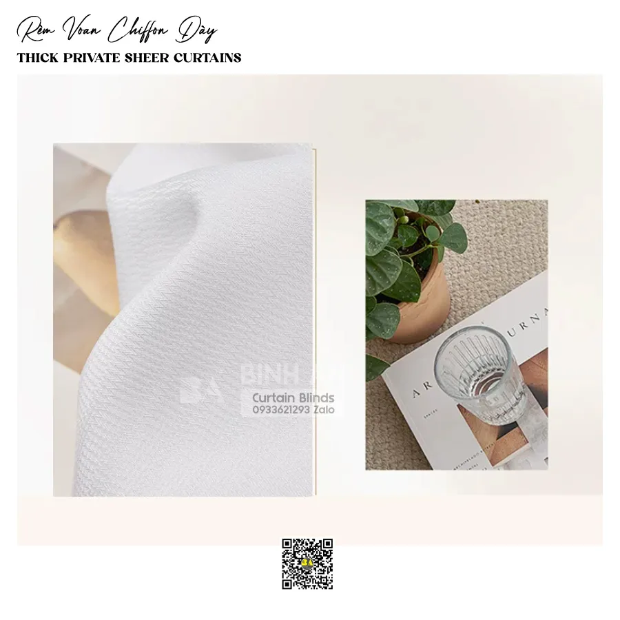 VCF01 Rèm Voan Chiffon Dày Cao Cấp – Rèm Voan Trắng Hiện Đại | RÈM BÌNH AN-6