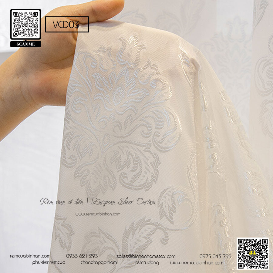 Rèm Voan Cổ Điển Màn Voan Trang Trí Mẫu Rèm Voan Đẹp VCD03